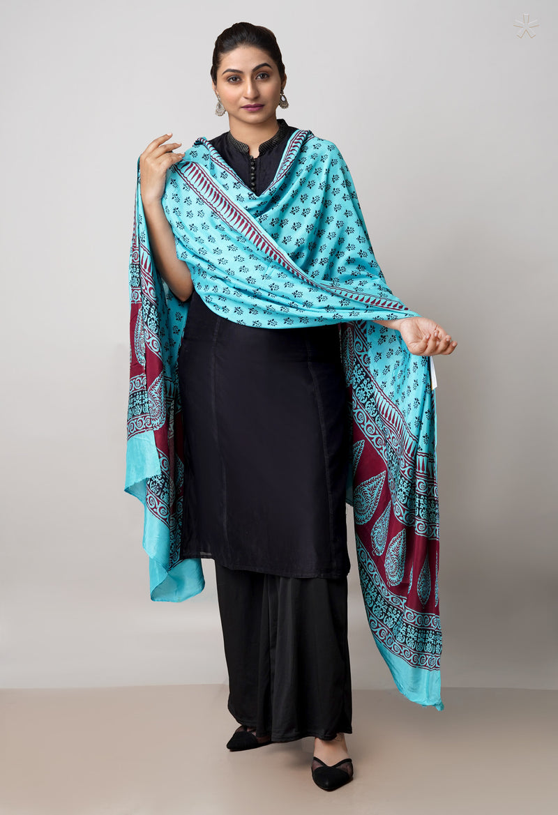 Blue Bagh Printed Chanderi Soft Silk Dupatta–UDS5151