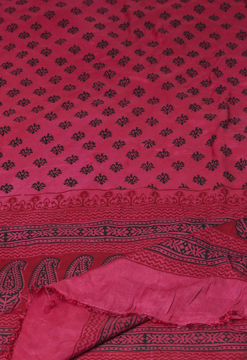 Maroon Bagh Printed Chanderi Soft Silk Dupatta–UDS5155