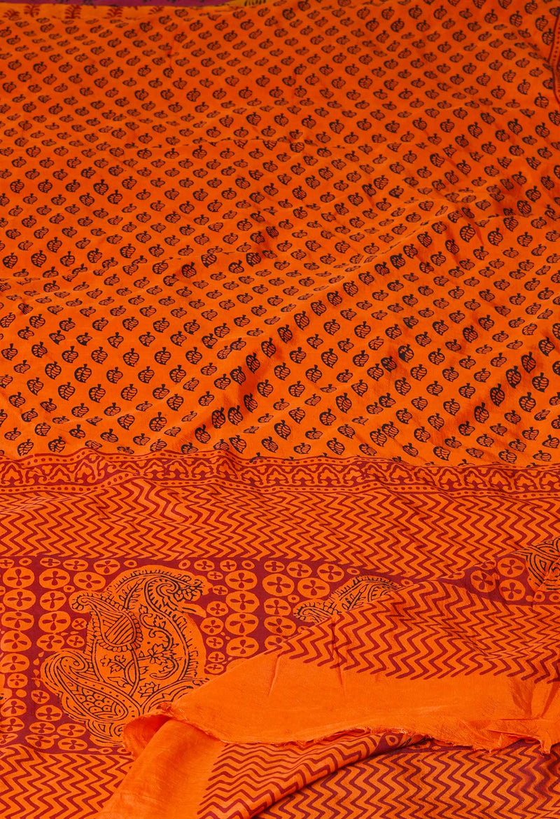 Orange Bagh Printed Chanderi Soft Silk Dupatta–UDS5156