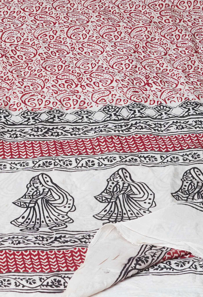 Beige Bagh Printed Chanderi Soft Silk Dupatta–UDS5160