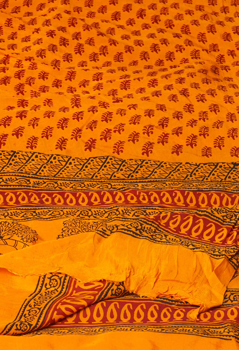 Orange Bagh Printed Chanderi Soft Silk Dupatta–UDS5162