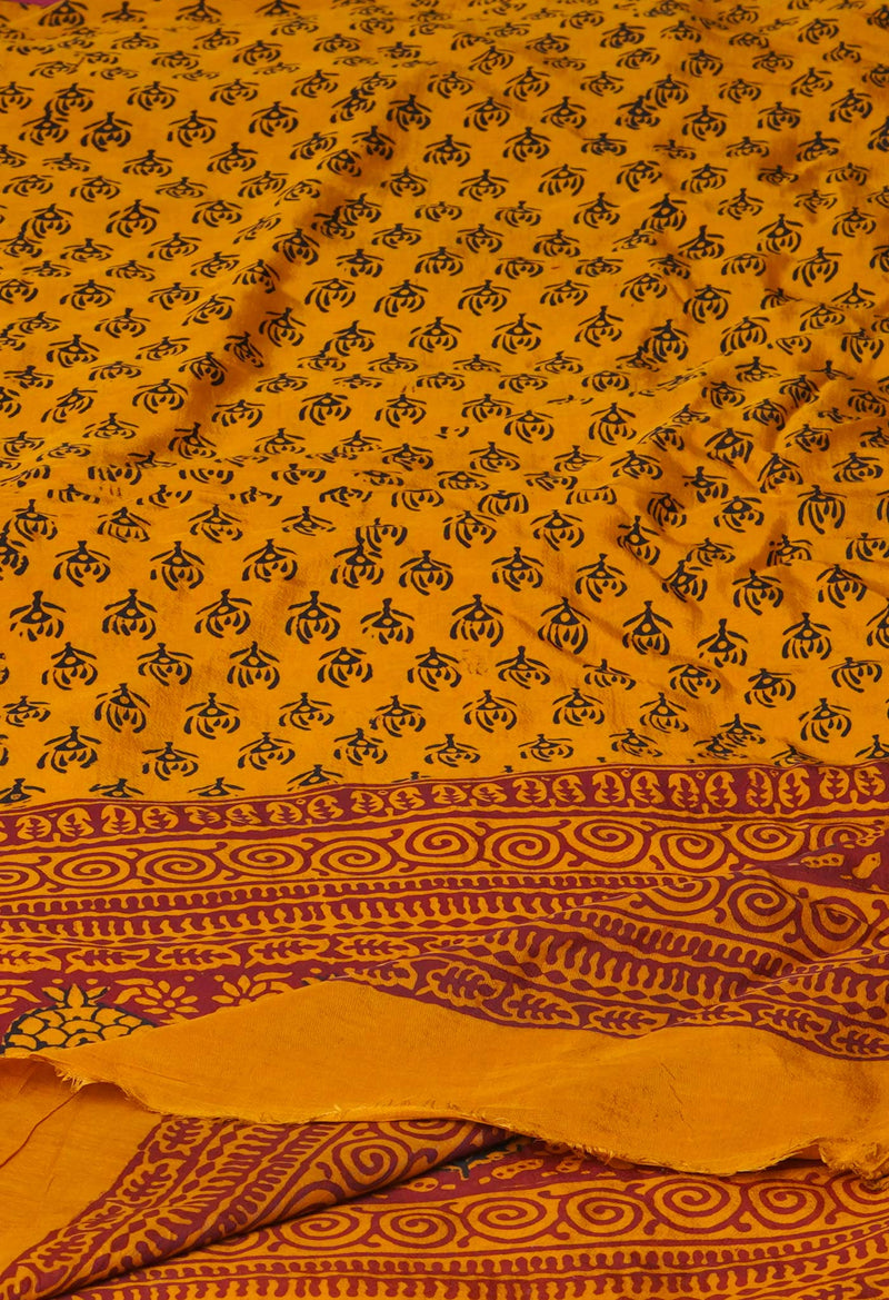 Turmeric Yellow Bagh Printed Chanderi Soft Silk Dupatta–UDS5164