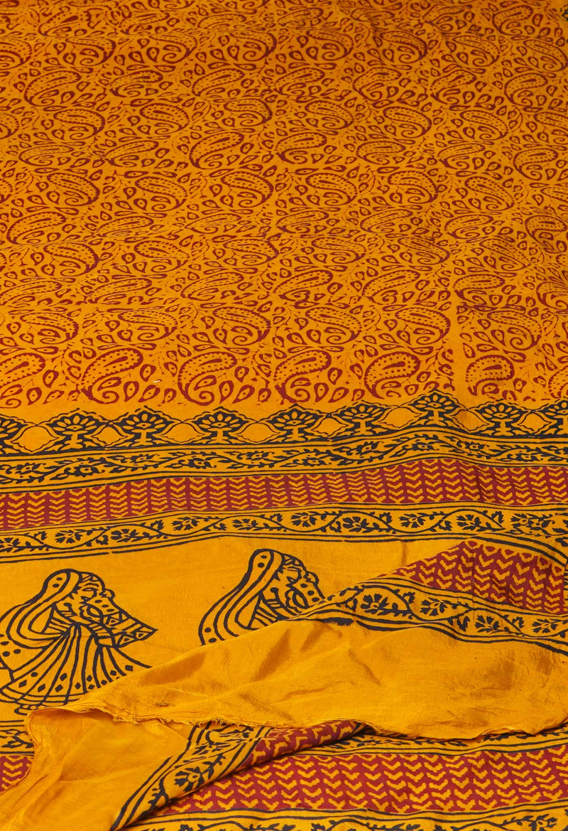 Yellow Bagh Printed Chanderi Soft Silk Dupatta–UDS5169
