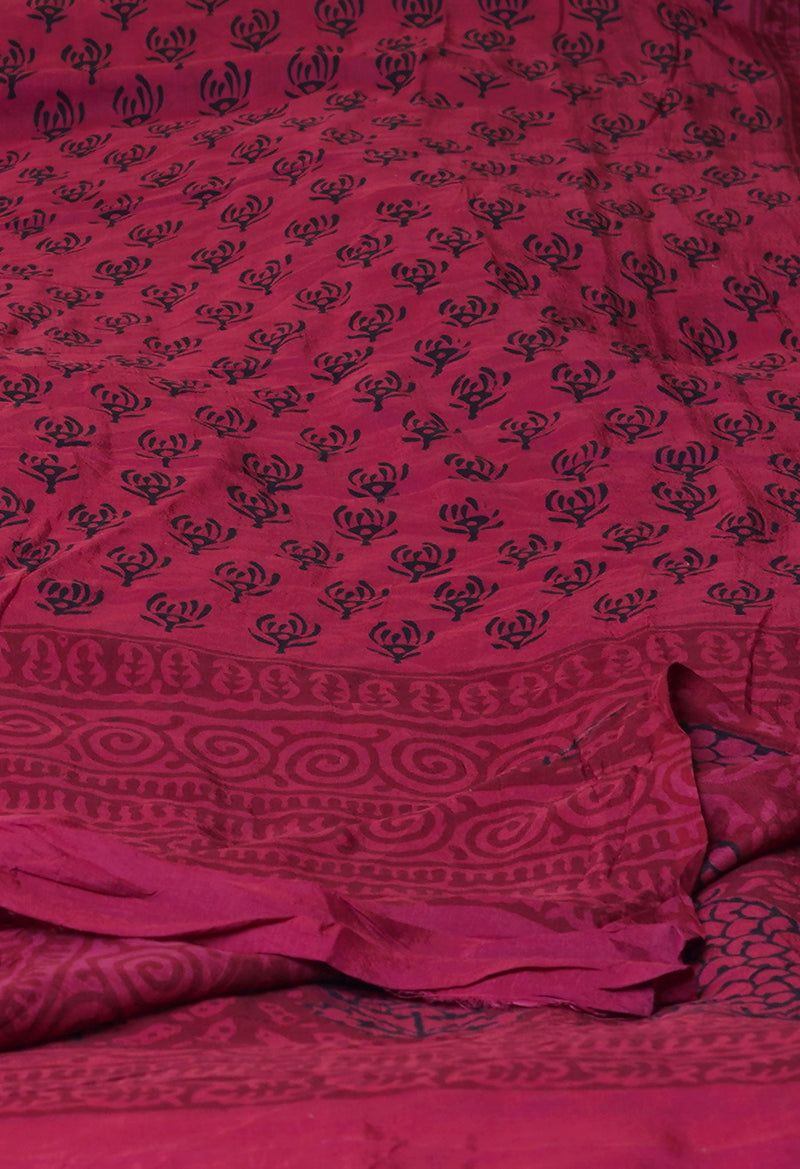 Maroon Bagh Printed Chanderi Soft Silk Dupatta–UDS5174
