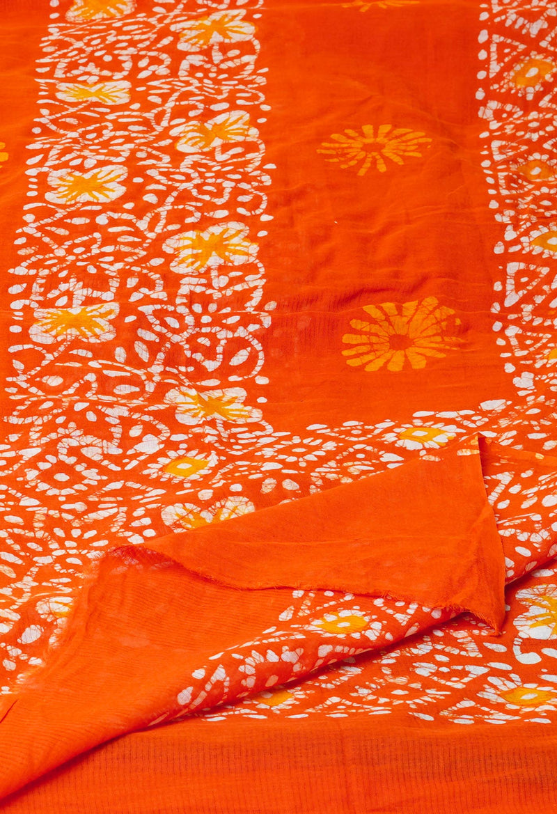 Orange Pure Batik Cotton Dupatta – UDS5314