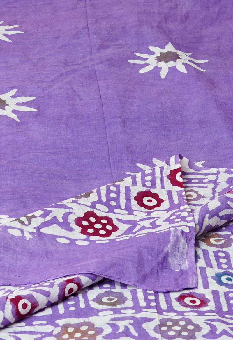 Violet Pure Batik Cotton Dupatta – UDS5315