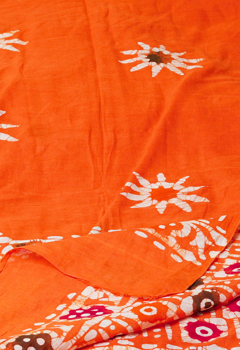 Orange Pure Batik Cotton Dupatta – UDS5317
