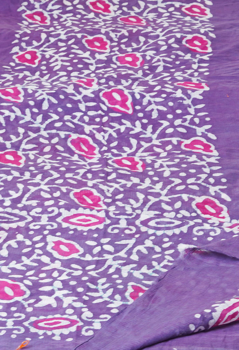 Violet Pure Batik Kota Cotton Dupatta – UDS5338