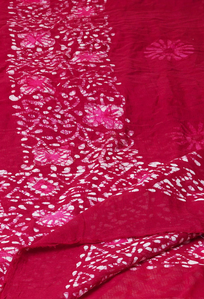 Maroon Pure Batik Kota Cotton Dupatta – UDS5341