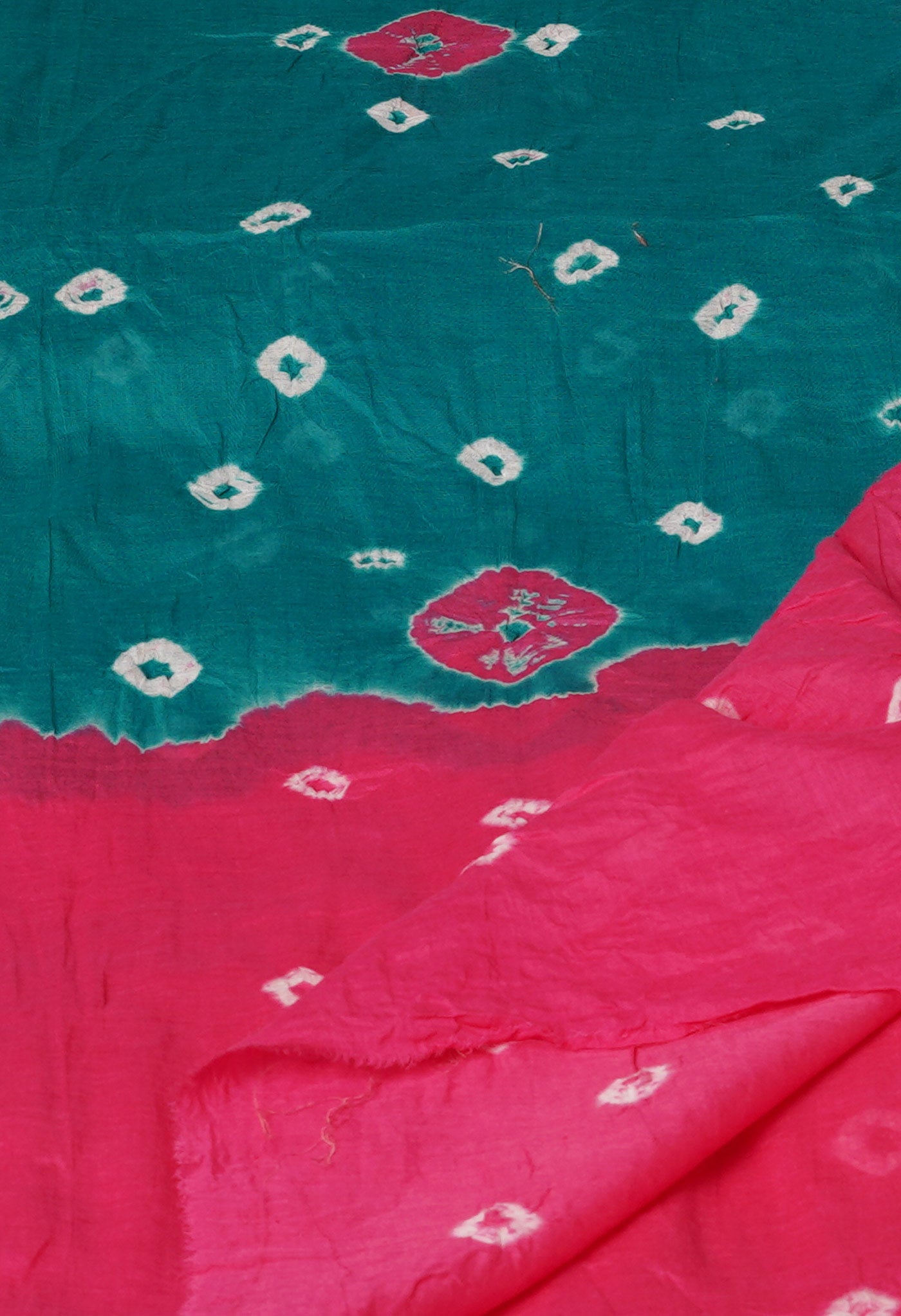 Green Pure Bandhani Printed Cotton Dupatta-UDS5677