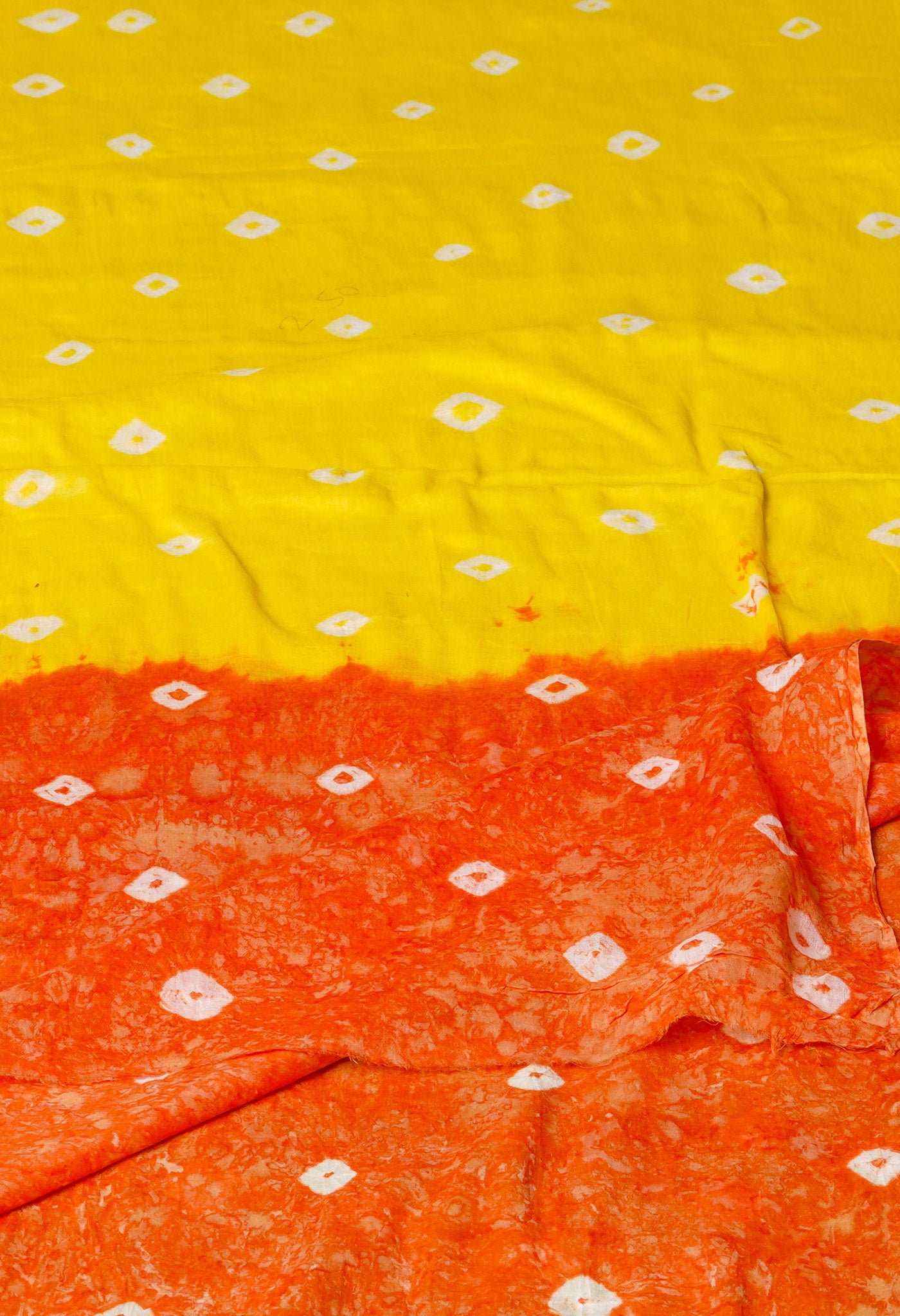 Orange Pure Bandhani Printed Cotton Dupatta