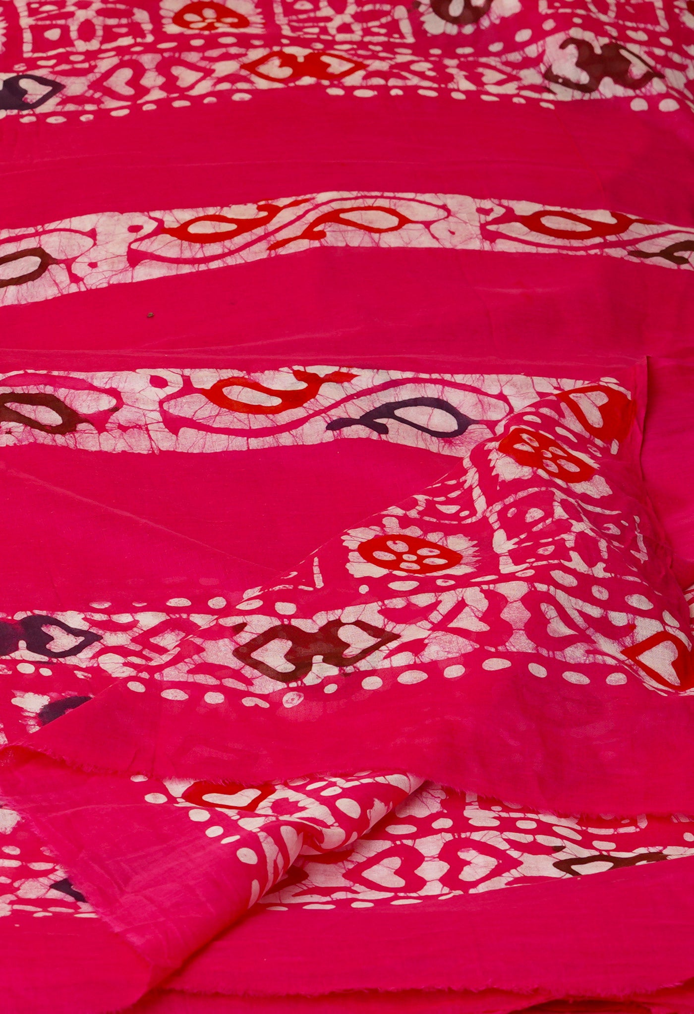 Pink Pure Wax Batik Printed Superfine Mulmul Cotton Dupatta