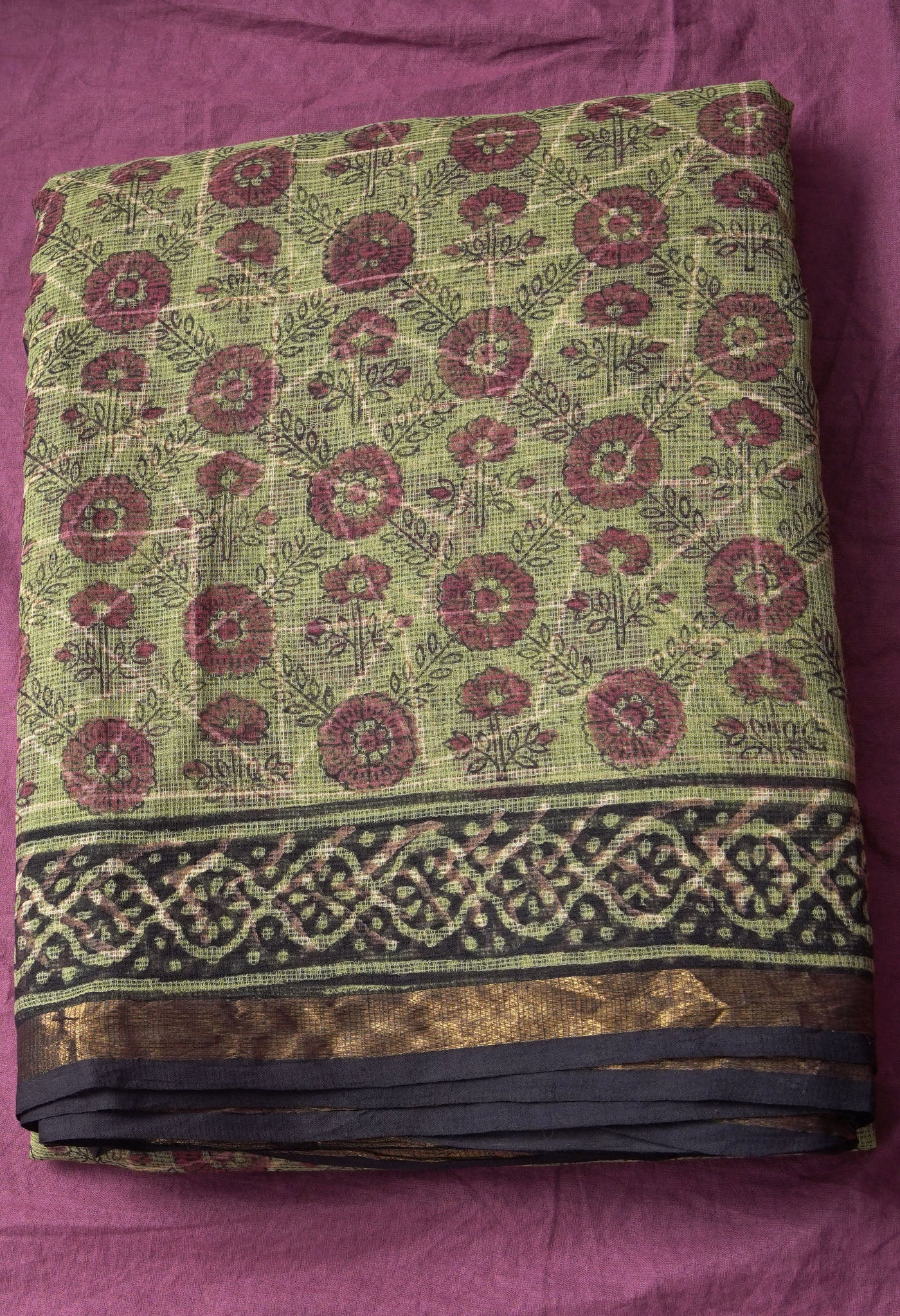 Pure Jaipur Bagru Block Printed Kota Cotton Saree-ULAC0001/71-53