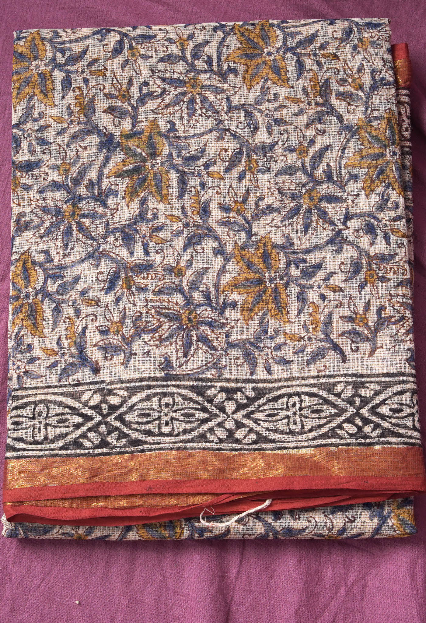 Pure Jaipur Bagru Block Printed Kota Cotton Saree-ULAC0001/71-2