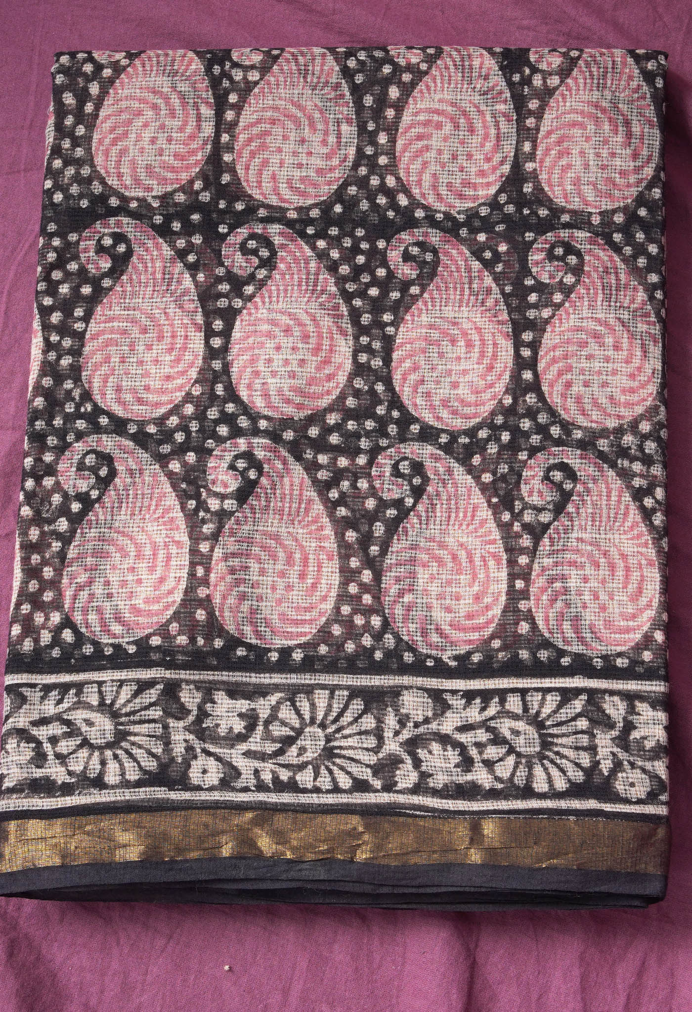Pure Jaipur Bagru Block Printed Kota Cotton Saree-ULAC0001/71-3