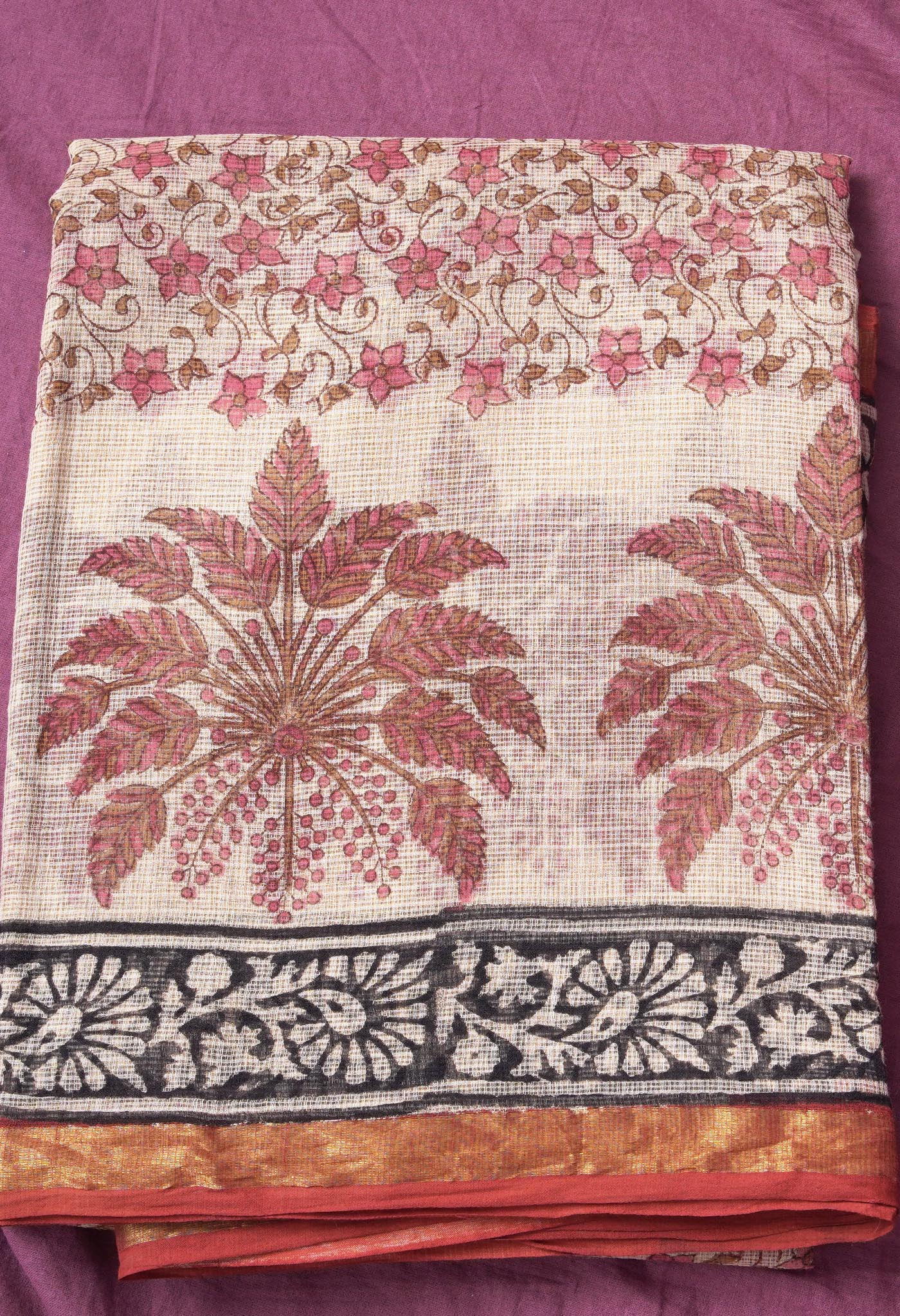 Pure Jaipur Bagru Block Printed Kota Cotton Saree-ULAC0001/71-32