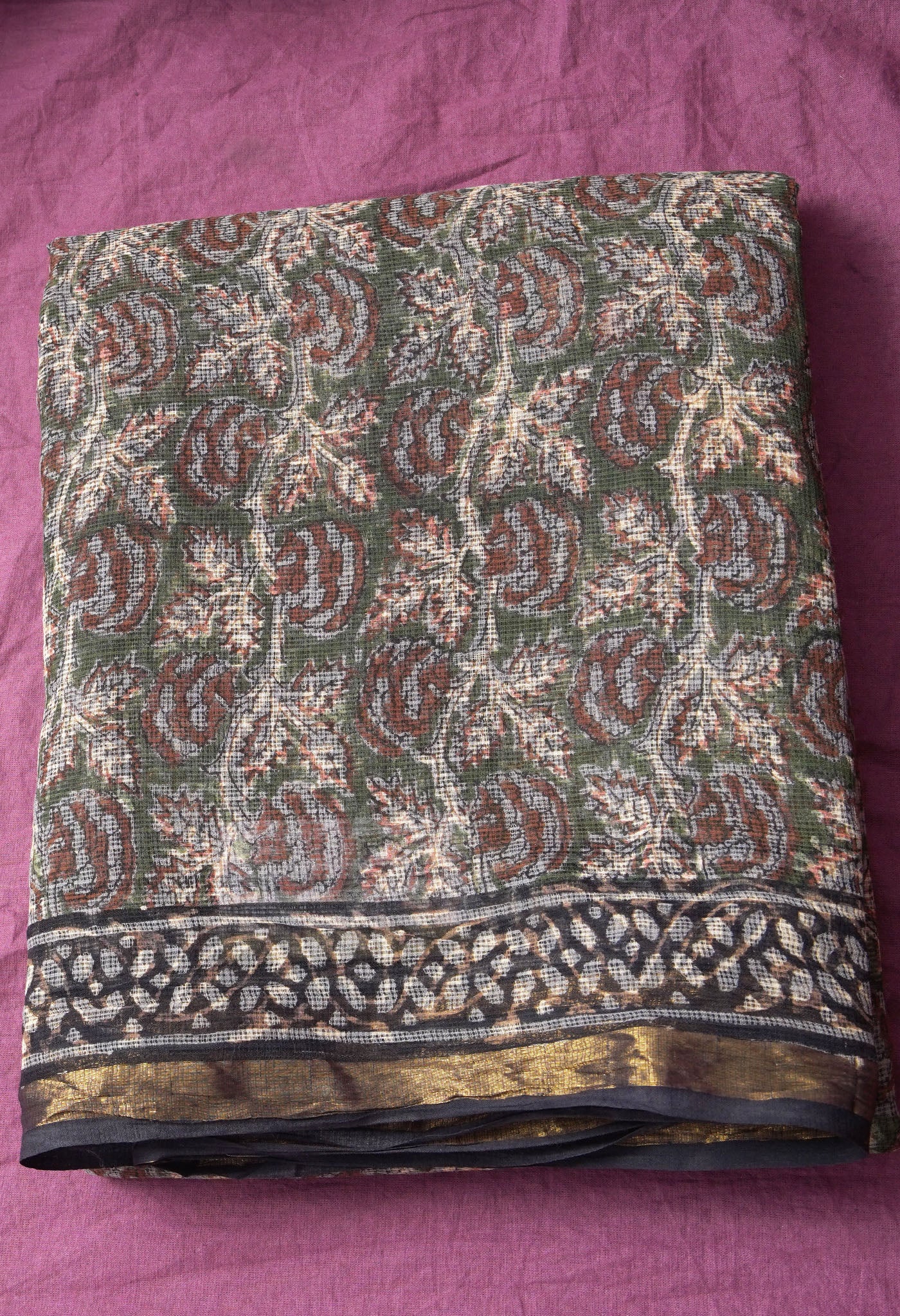 Pure Jaipur Bagru Block Printed Kota Cotton Saree-ULAC0001/71-40