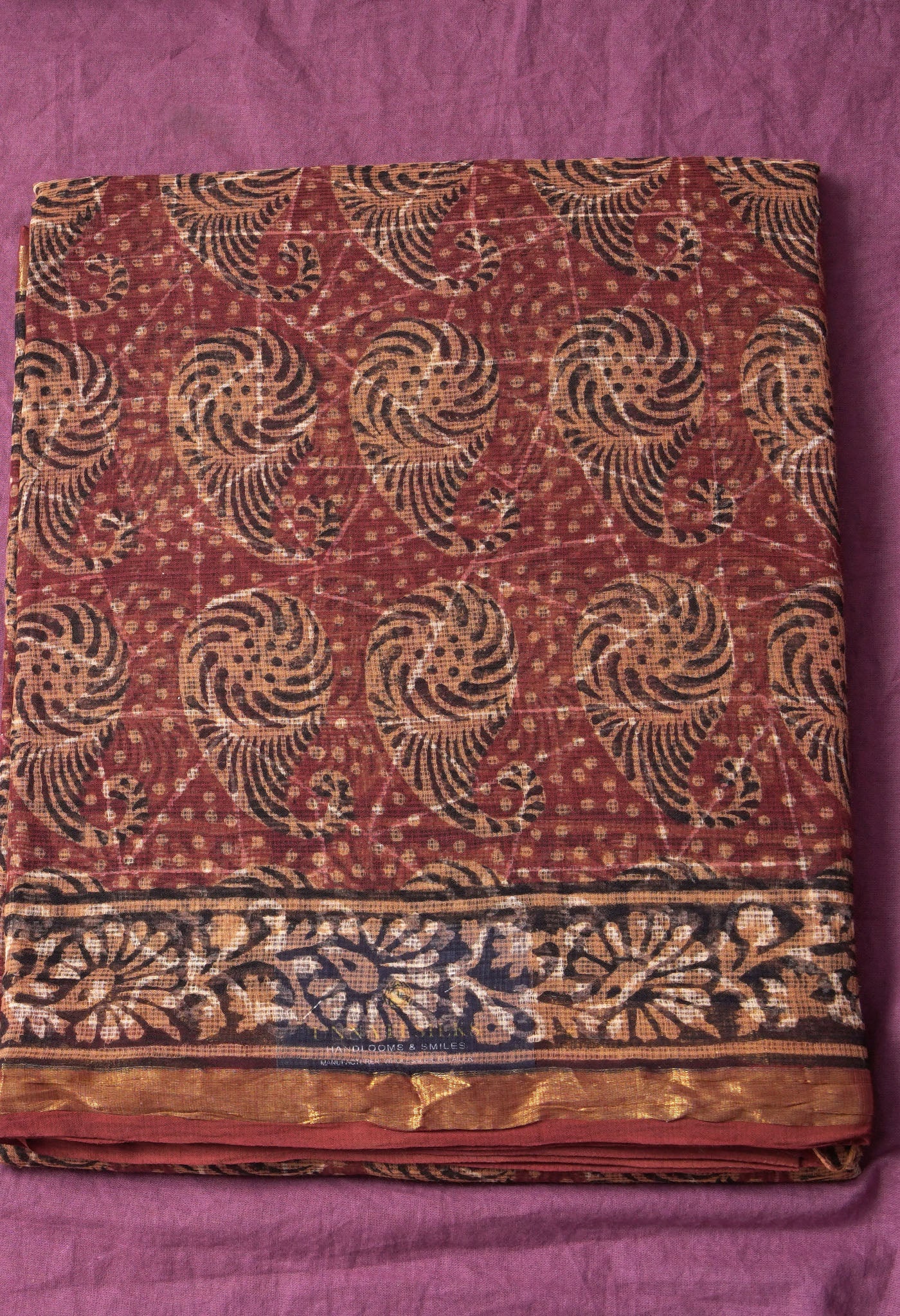 Pure Jaipur Bagru Block Printed Kota Cotton Saree-ULAC0001/71-45