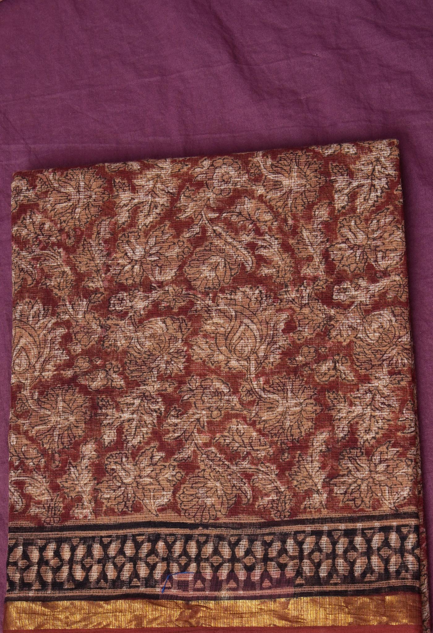 Pure Jaipur Bagru Block Printed Kota Cotton Saree-ULAC0001/71-64