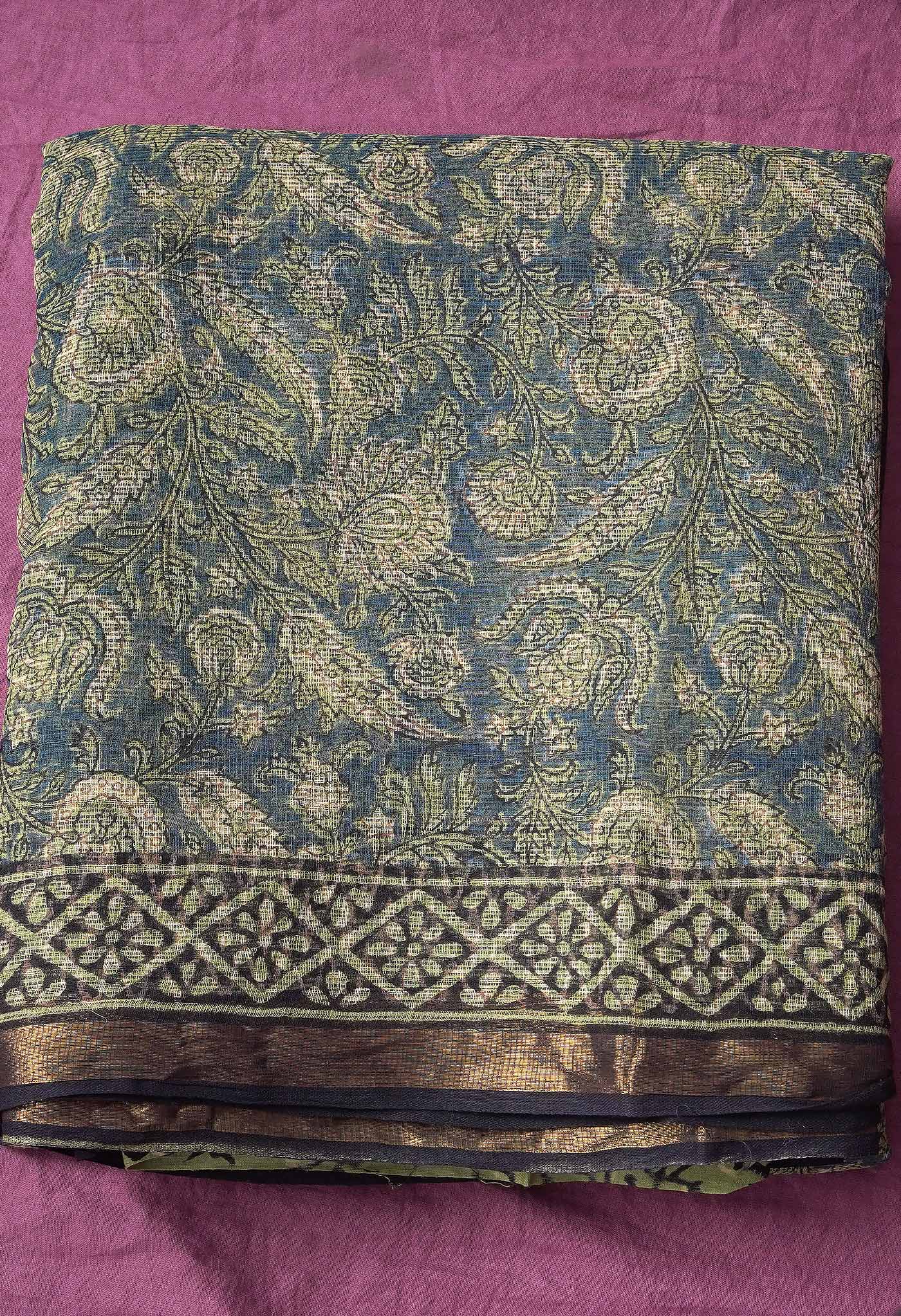 Pure Jaipur Bagru Block Printed Kota Cotton Saree-ULAC0001/71-66