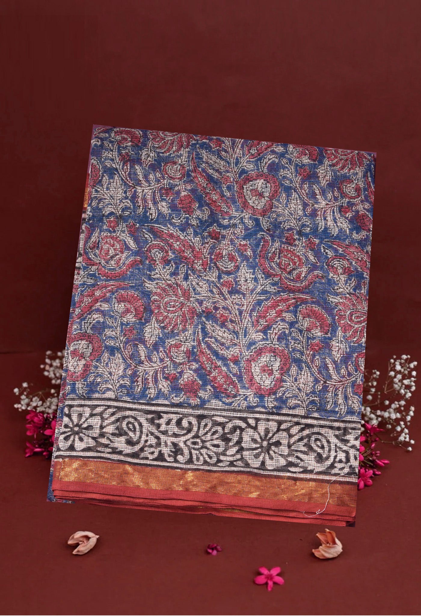 Pure Jaipur Bagru Block Printed Kota Cotton Saree-ULAC0001/71-71