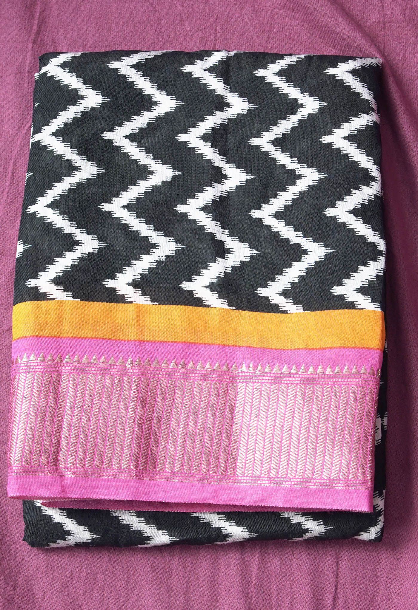 Pure Ikat Printed Chanderi Silk Saree-ULAC0002/16-10