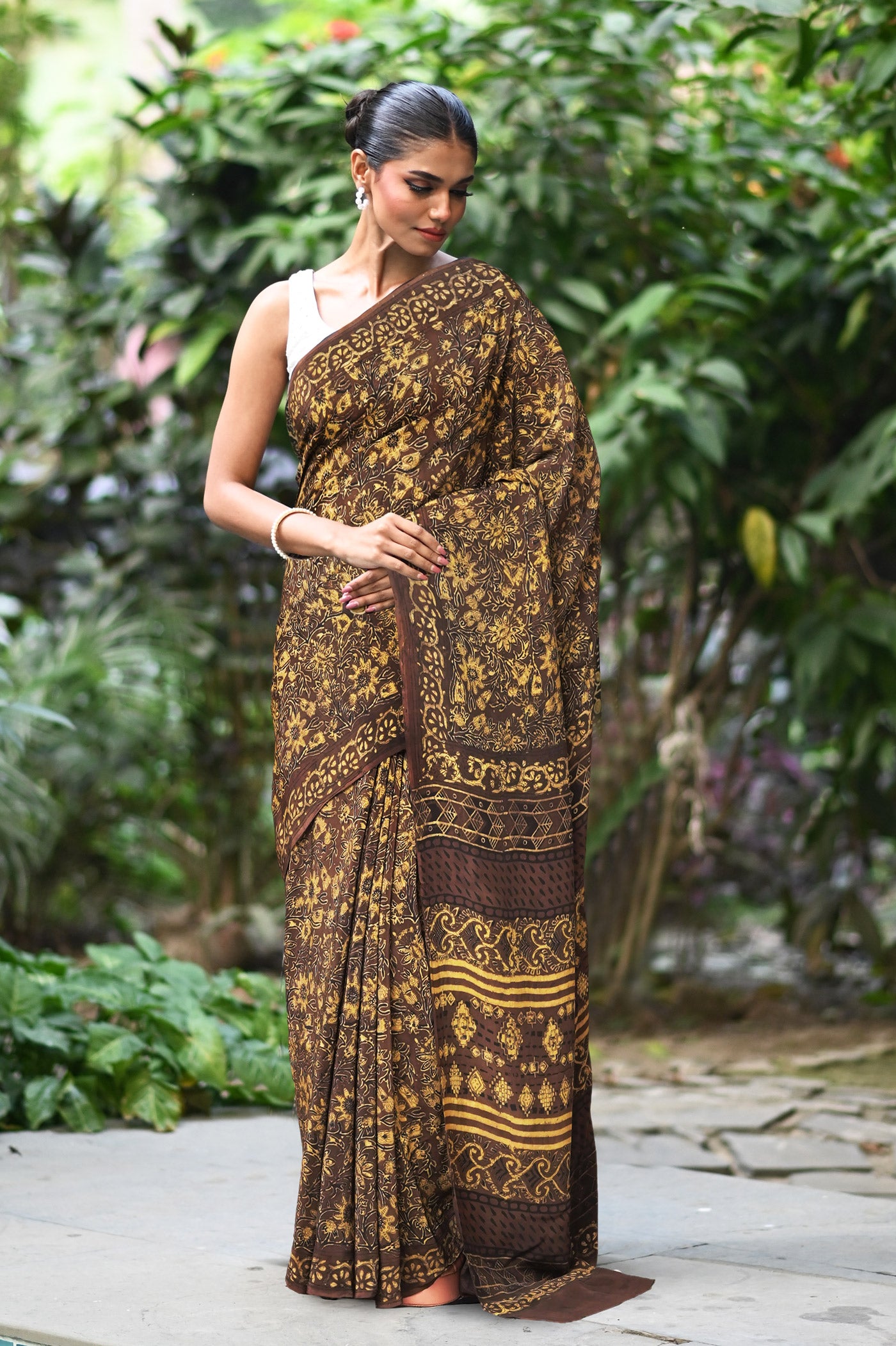 Pure Designer Printed Uppada Silk Saree-ULAC0008/36-34
