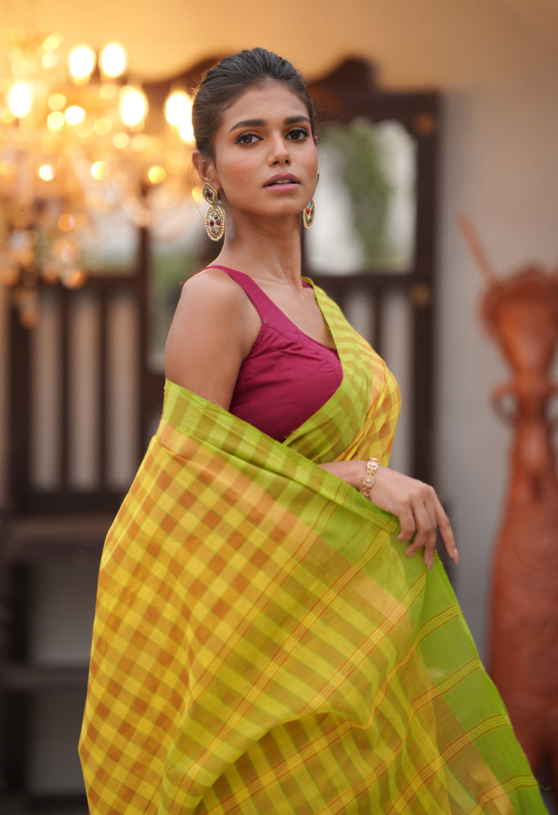 Multi Pure Pavani Mangalagiri Cotton Saree-UNM52330