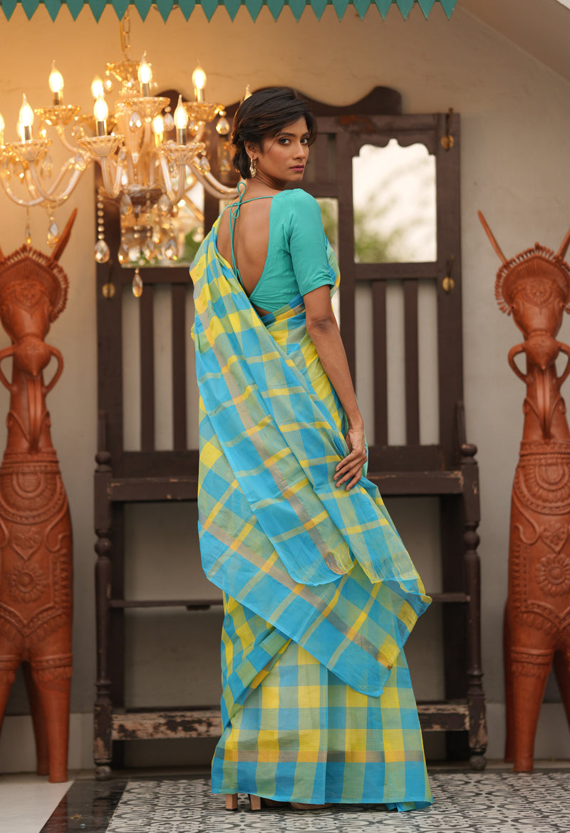 Multi Pure Handloom Mangalagiri Cotton Saree-UNM70954