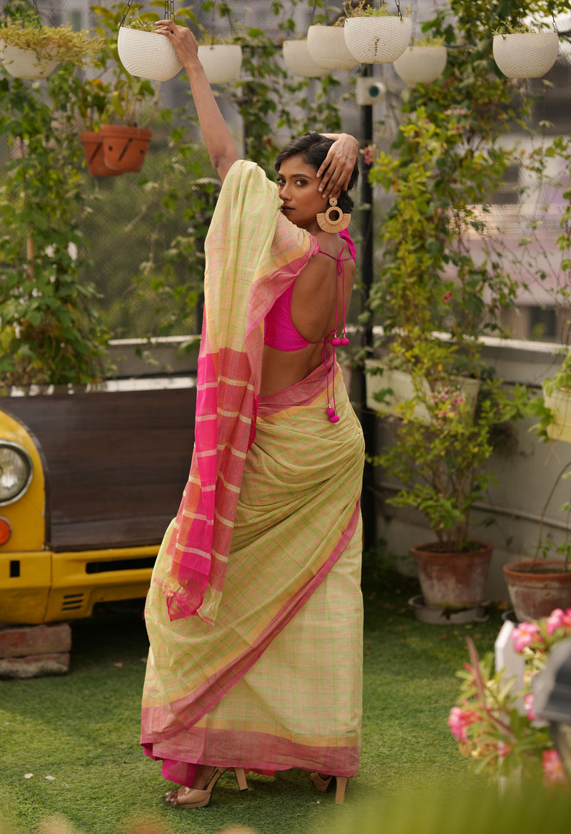 Multi Pure Handloom Mangalagiri Cotton Saree-UNM70974