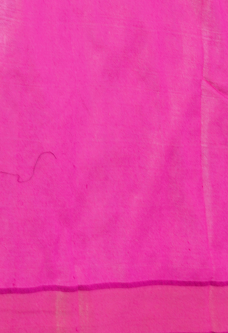 Beige Pure Handloom Block Printed Gicha Tussar Jute Saree-UNM71761