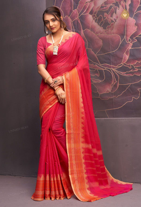 Pink Pure  Pavani Handcrafted Kanchi Cotton Saree-UNM71870