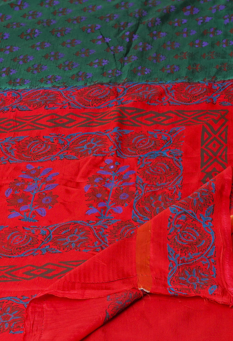Green  Dyed Printed Summer Bangalore Soft Silk Saree-UNM72767