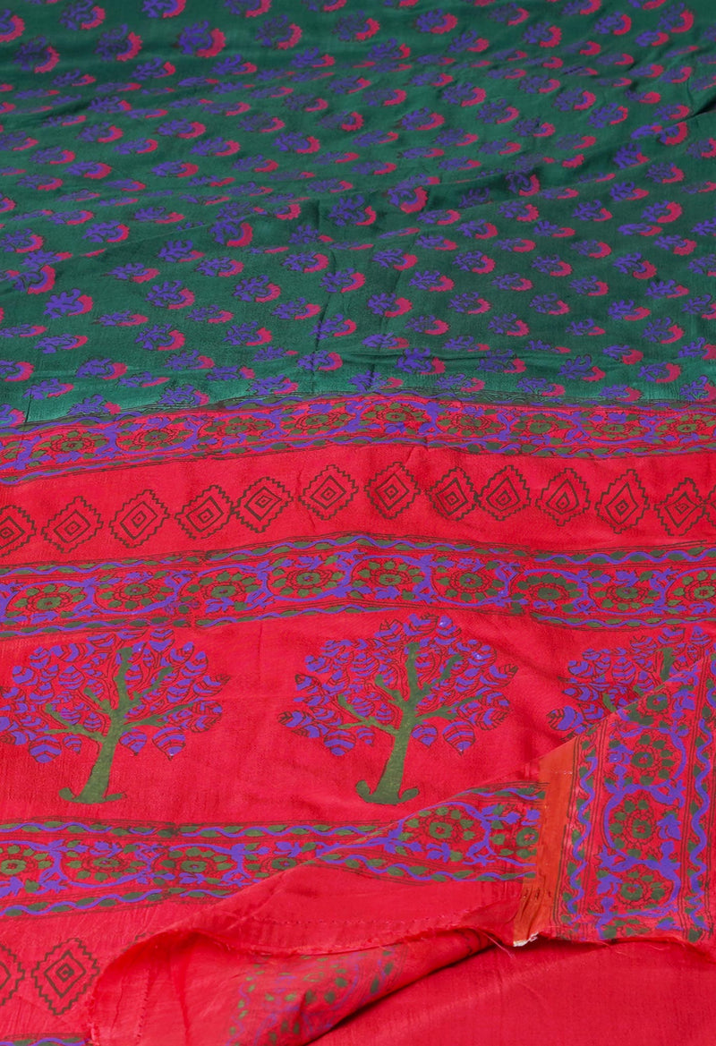 Green  Dyed Printed Summer Bangalore Soft Silk Saree-UNM72770