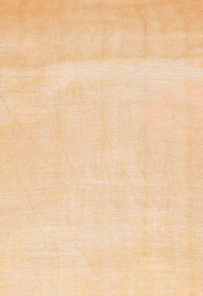 Dark Brown-Peach Orange  Batik Printed Chanderi Sico Saree-UNM72987