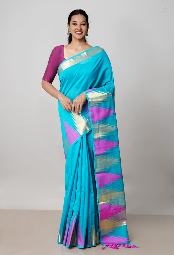 Peacock Green  Summer Bangalore Sico Saree-UNM73013