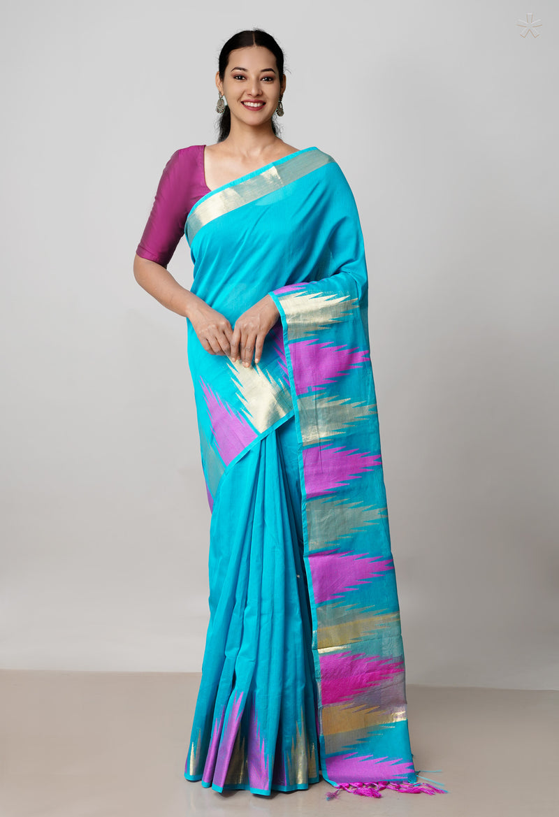 Peacock Green  Summer Bangalore Sico Saree-UNM73013