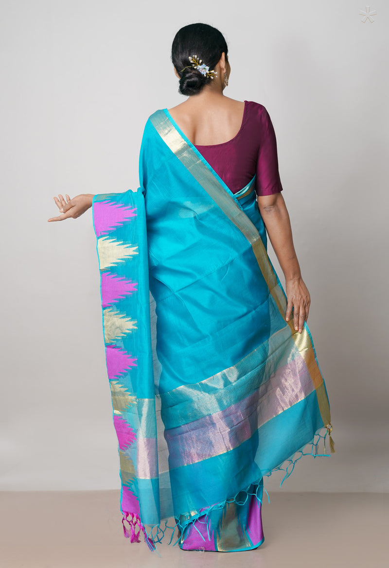 Peacock Green  Summer Bangalore Sico Saree-UNM73013