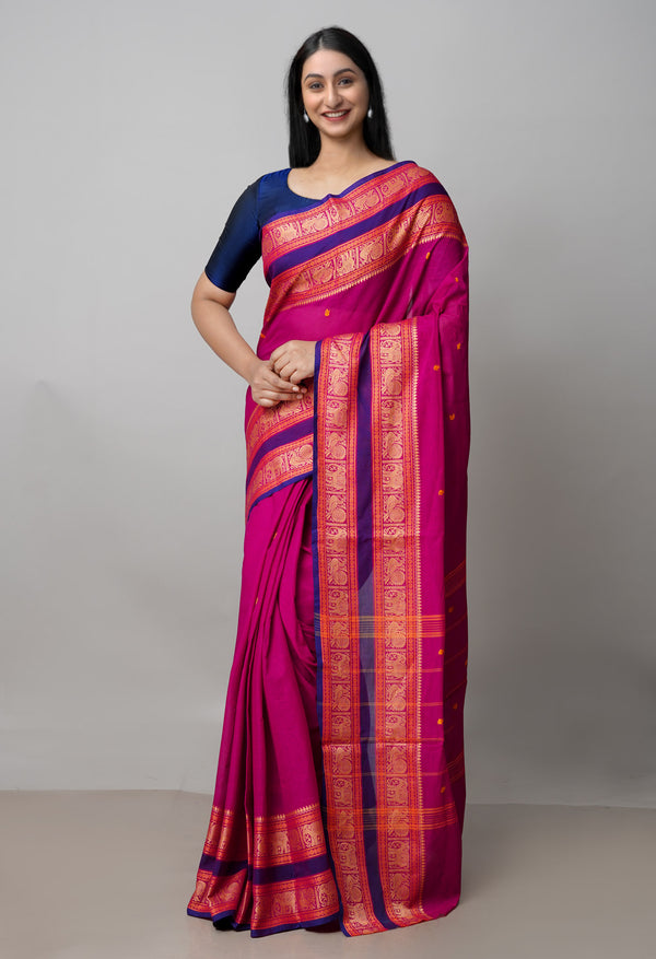 Pink Pure Handloom Pavani Handcrafted Kanchi Cotton Saree-UNM73016