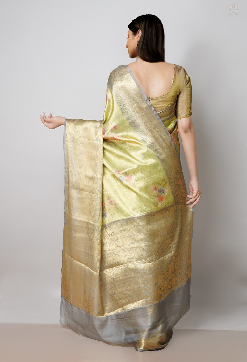 Light Green  Fancy Banarasi Silk Saree-UNM73023