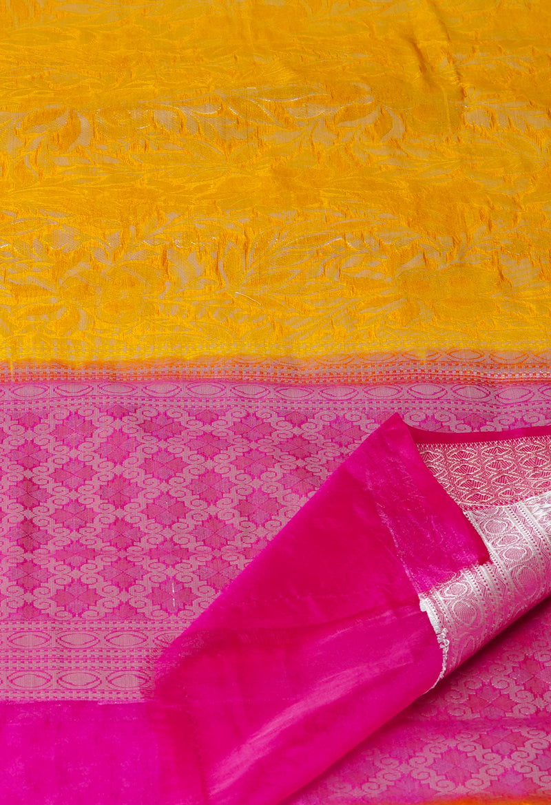 Yellow  Fancy Banarasi Silk Saree-UNM73026