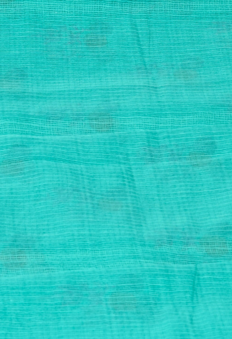 Green Pure  Block Printed Supernet Cotton Saree-UNM73032