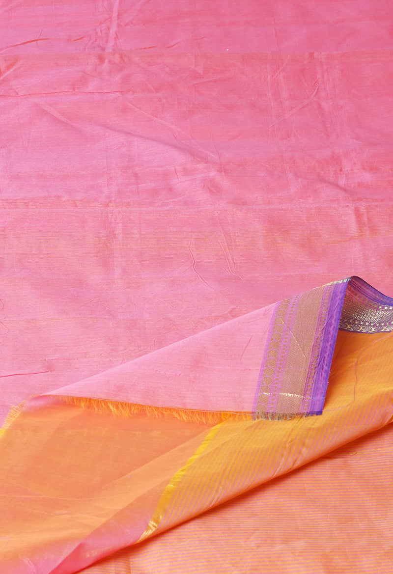Peach Pink  Summer Bangalore Sico Saree-UNM73038