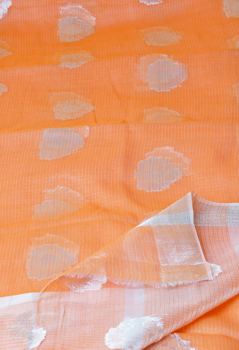 Orange Pure  Banarasi Kota Cotton Saree-UNM73071