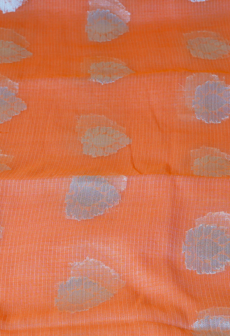 Orange Pure  Banarasi Kota Cotton Saree-UNM73071