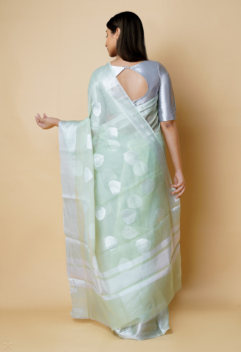Green Pure  Banarasi Kota Cotton Saree-UNM73077