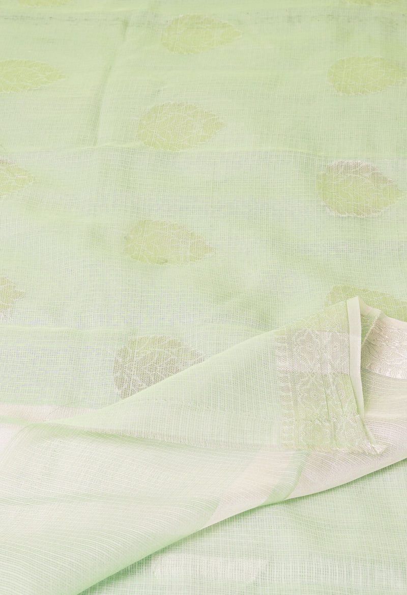 Green Pure  Banarasi Kota Cotton Saree-UNM73077