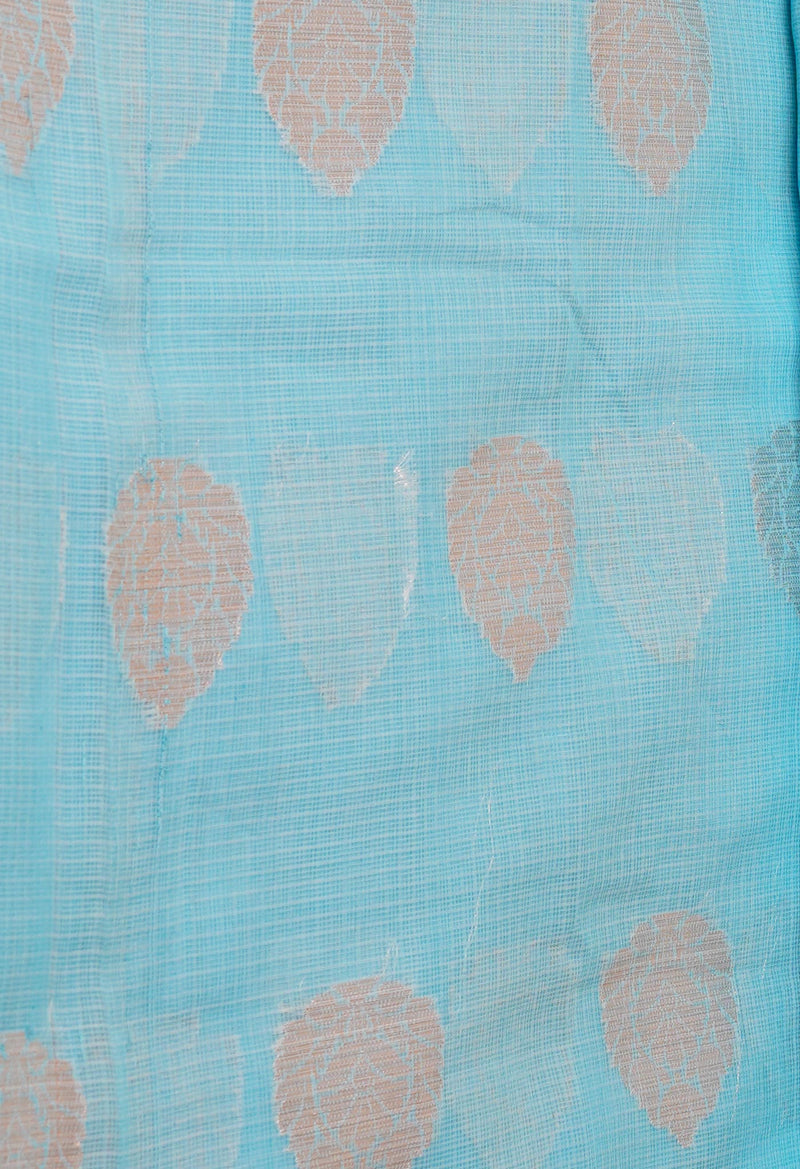Blue Pure  Banarasi Kota Cotton Saree-UNM73078