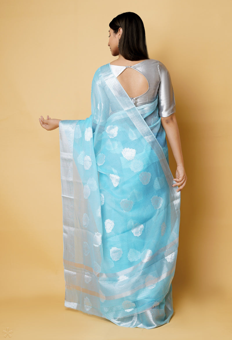 Blue Pure  Banarasi Kota Cotton Saree-UNM73079