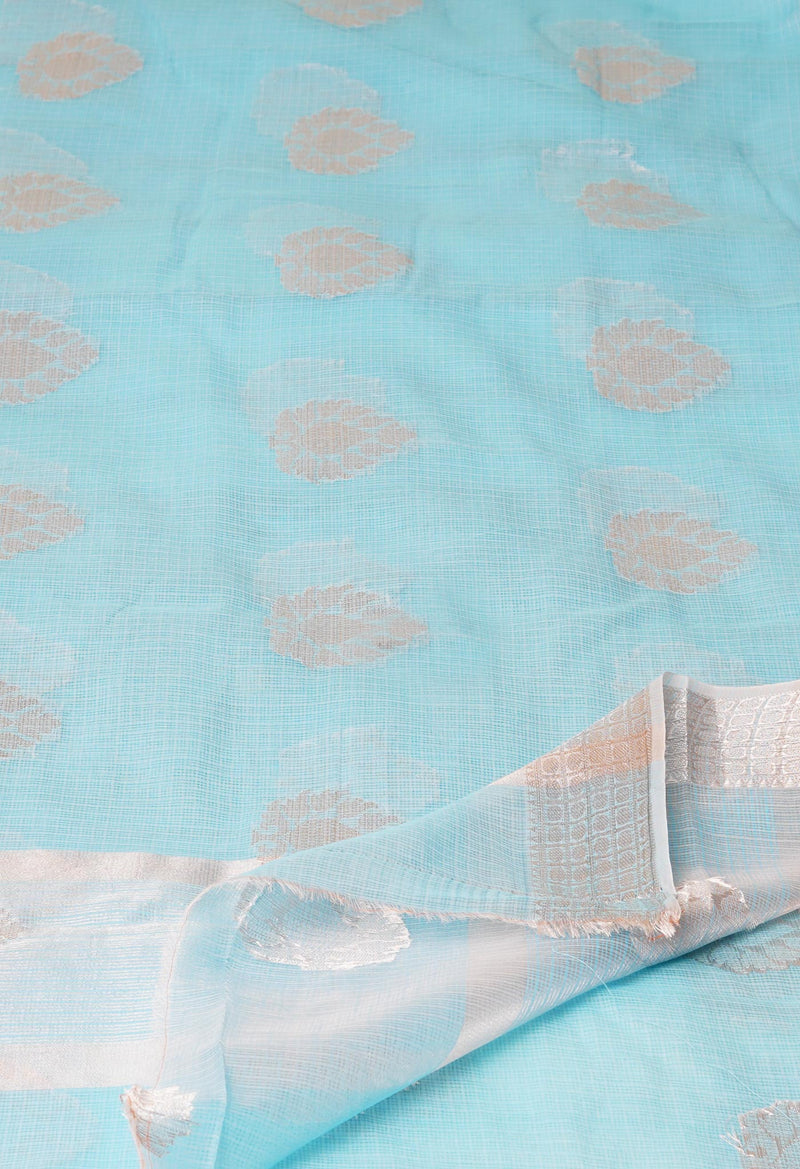 Blue Pure  Banarasi Kota Cotton Saree-UNM73079